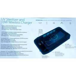 Smartphone-UV Sterilisator und drahtloses 10 W Ladegerät